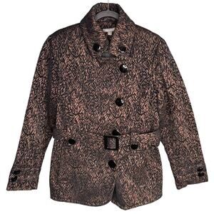 ROZ & ALI Sz L Velvet Burnout Witchcore Coat Black Bronze Gothic Dark Academia